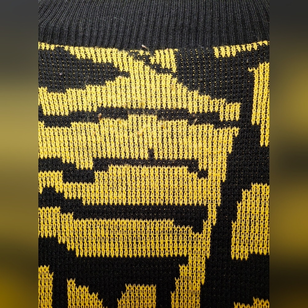 Vintage 80s Stylish Geometric Sweater Dress (L) - Picture 7 of 7